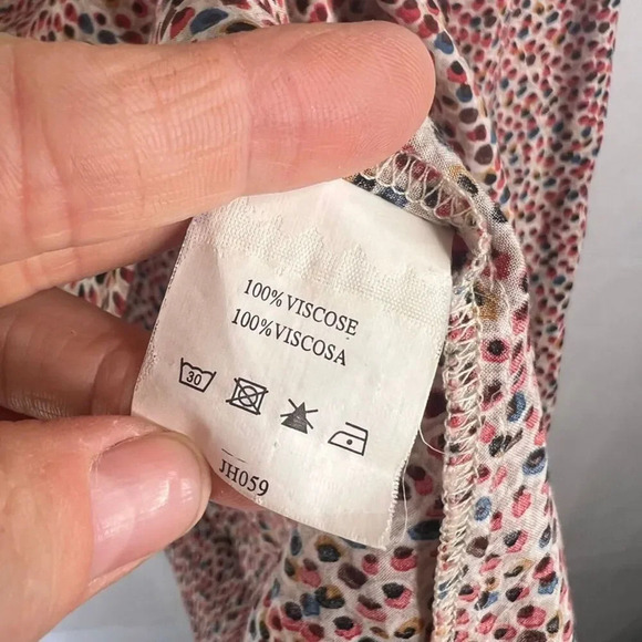 Anthropologie Aita Vneck Long Sleeve Colorful Geo Print Blouse Sz Small - Picture 7 of 9